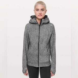 Lululemon Scuba Hoodie in Luminesce Splatter White Black Size 8